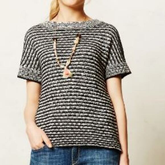 Field & Flower Anthropologie Greta Striped Pullover Sweater Top XS Chunky Knit - Picture 11 of 11